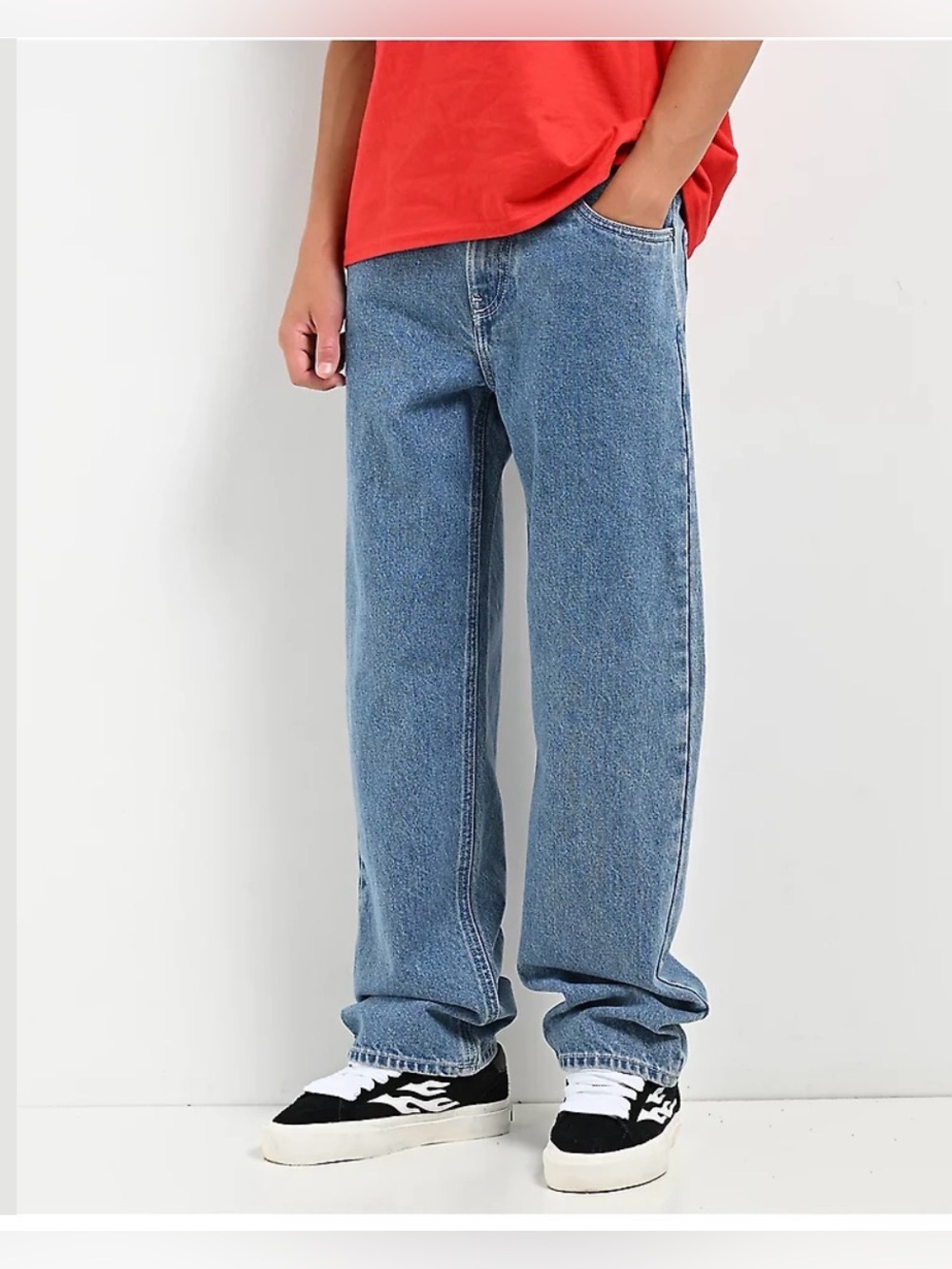 Empyre Kids Embroidered Loose Fit Blue Denim Skate Jeans size 24